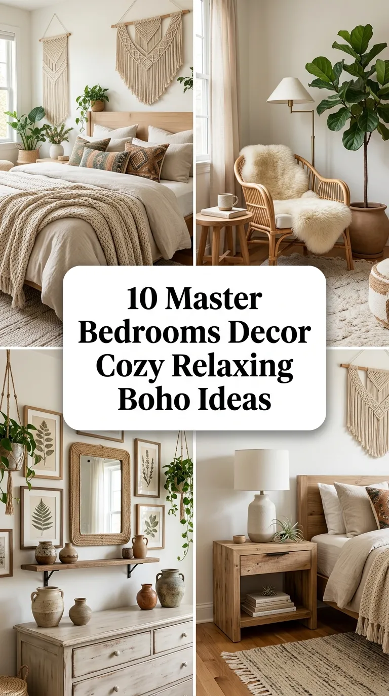 10 Master Bedrooms Decor Cozy Relaxing Boho Ideas