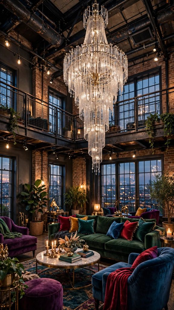 Idea 4: Oversized Chandelier for High Ceilings