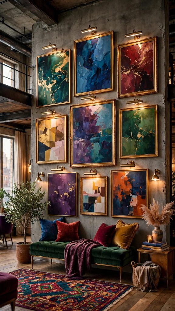 Idea 6: Gallery-Worthy Art Display Walls