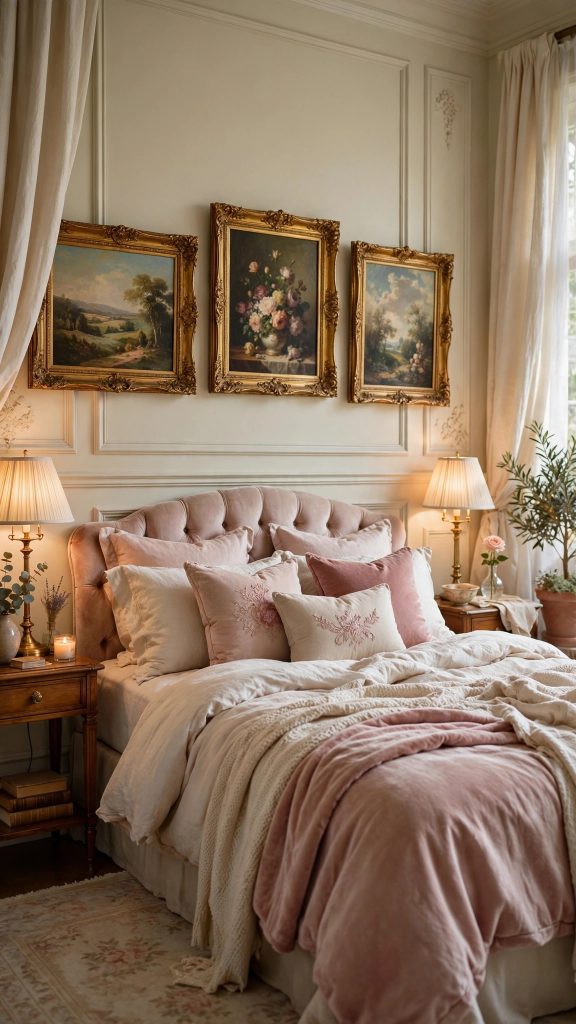 Idea 7: Vintage Gold-Framed Oil Paintings