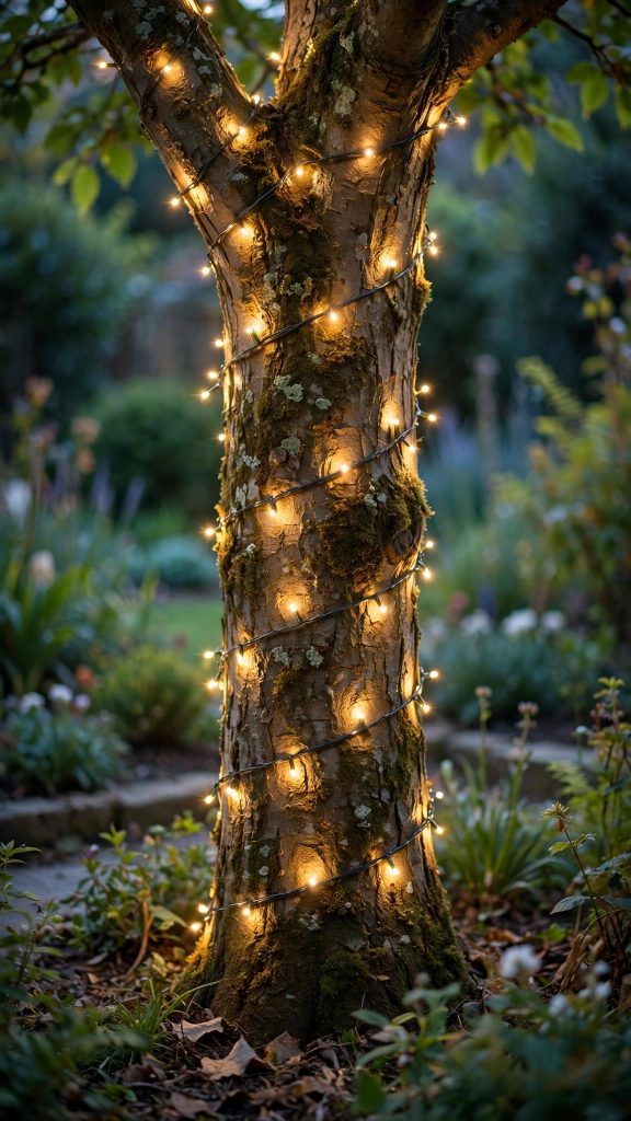 Idea 6: Fairy Lights Woven Through Trees and Greenery