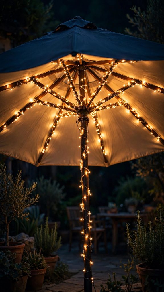 Idea 9: Under-Umbrella Accent Lighting for Late Nights